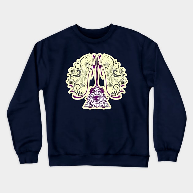 Purple eye design art Crewneck Sweatshirt by BE MY GUEST MARKETING LLC